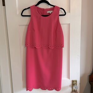 🌺 Loft pink cutout sleeveless dress. Size 4P.